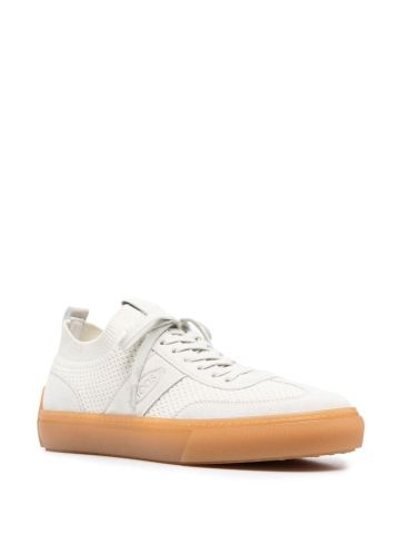 White fabric trainers with inserts