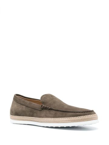 Brown leather moccasins