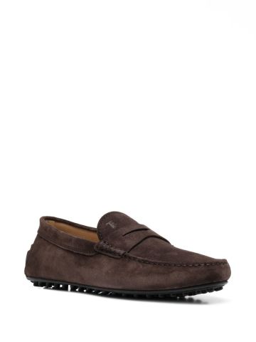 Brown suede Gommino loafers