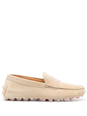 Beige suede Gommino loafers