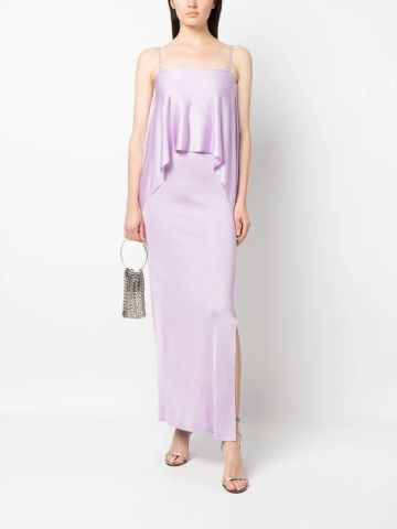 Lilac long dress with ruffles
