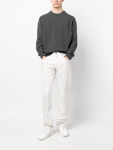 White jeans with worn effect