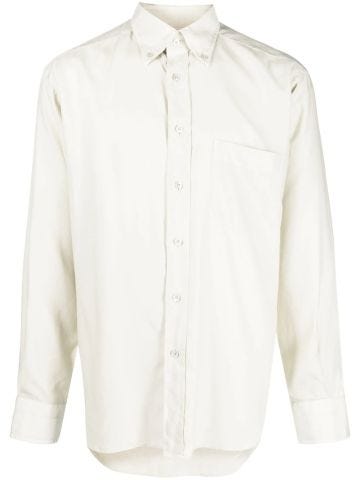 White lyocell long-sleeved shirt