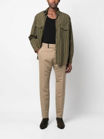 Beige tailored trousers