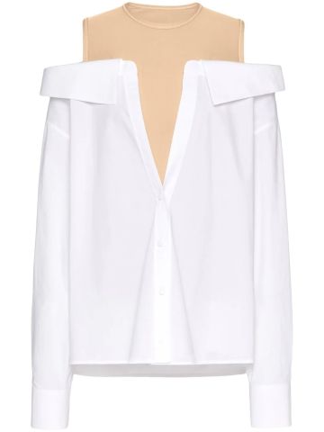 Valentino White shirt with open shoulders and top