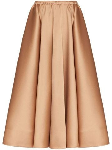 Valentino Satin bronze midi skirt