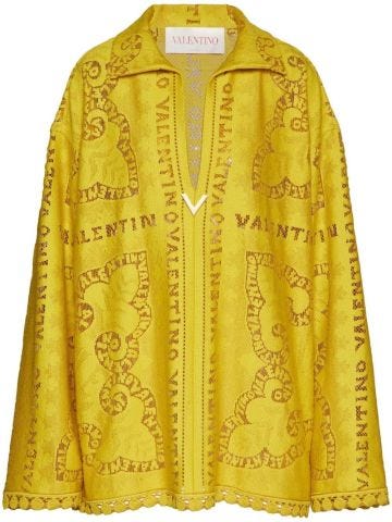 Valentino yellow lace overshirt