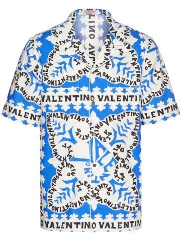Valentino Short-sleeved shirt with logo pattern