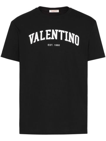 Valentino T-shirt nera con stampa logo