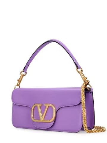 Loco' lilac leather bag with gold logo