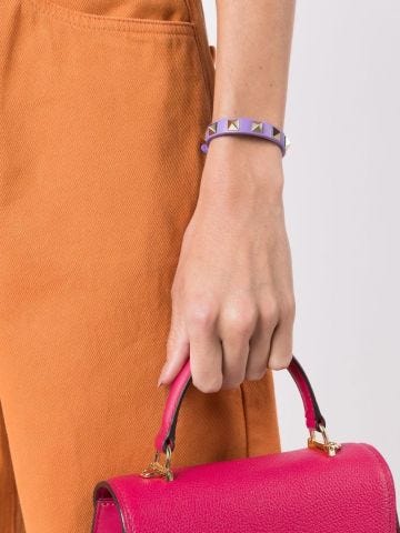Lilac Rockstud-embellished leather bracelet
