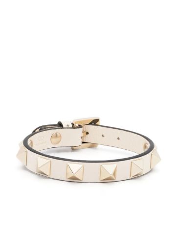 Ivory leather bracelet embellished with Rockstud