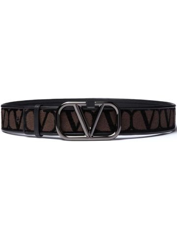 Valentino brown VLOGO buckle belt
