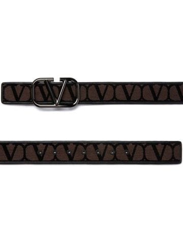 Valentino brown VLOGO buckle belt