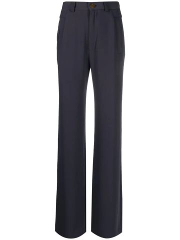 Straight blue tailored trousers
