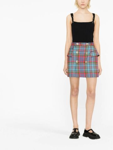 Multicoloured high-waisted miniskirt