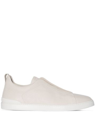 Cream Triple Stitch trainers without laces