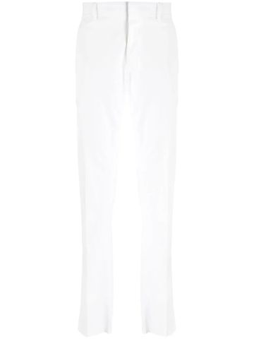 White medium-waisted tailored trousers