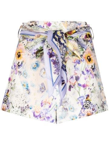 Tama floral shorts with belt