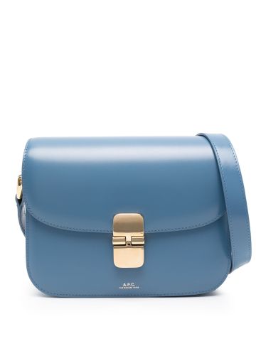 Blue small Grace leather shoulder bag