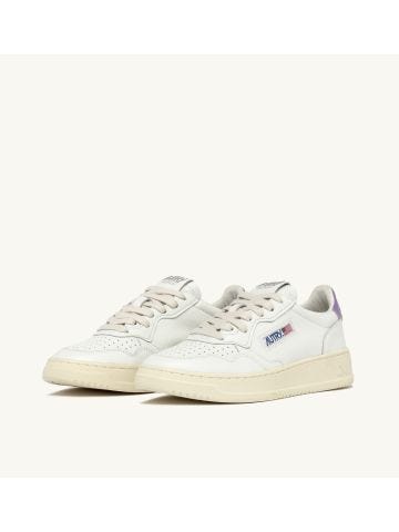 Medalist low white and lilac leather sneakers