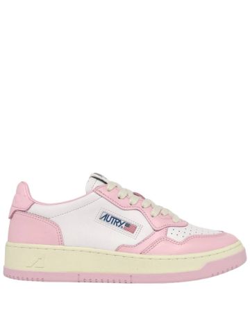 Sneakers Medalist low in pelle bicolore bianco e rosa