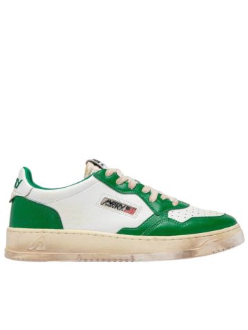 Sneakers Medalist low super vintage in pelle bianca e verde