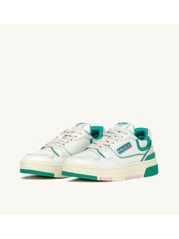 CLC green and pink white leather sneakers