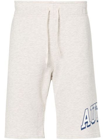 Gray bermuda shorts with print