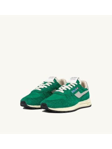 Reelwind low nylon and suede sneakers colour green