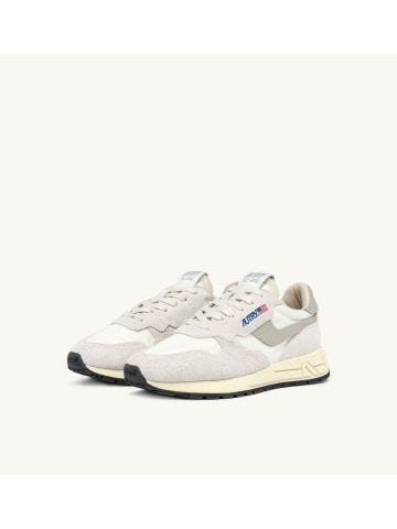 Reelwind low nylon and suede sneakers colour white