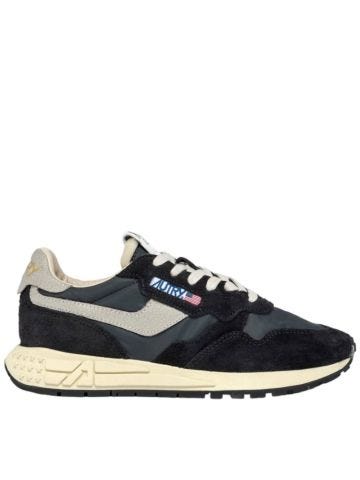 Reelwind nylon and black suede low sneakers