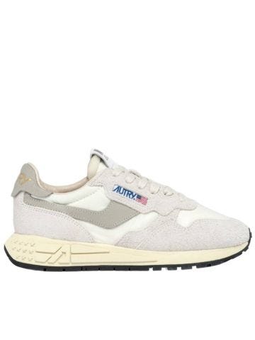 Reelwind low nylon and suede sneakers white color