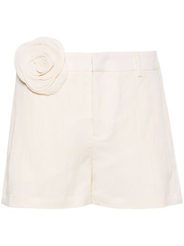 Rose-appliqué shorts