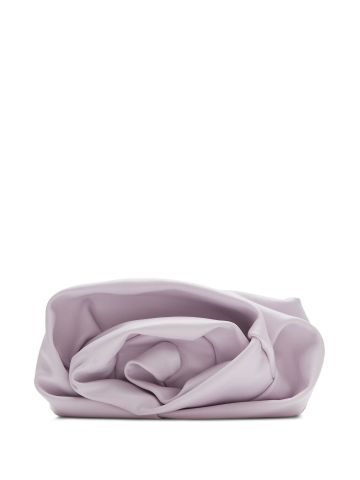 Rose clutch in lilac leather