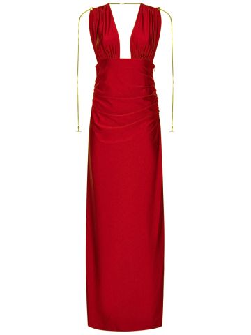 Andrea red long dress