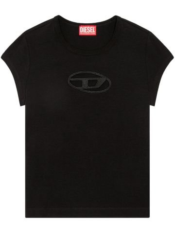 Black T-Angie cut-out logo T-shirt