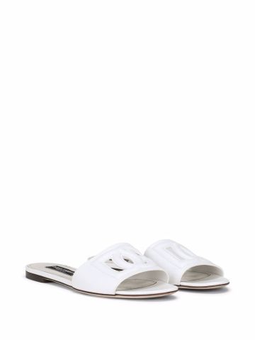 DG Millennials white slides sandals with logo