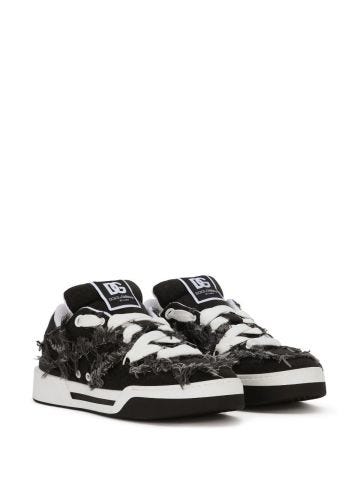 New Roma fray-trim sneakers
