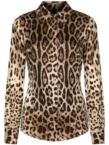 Camicia con stampa leopardata
