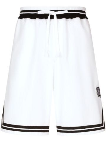 Logo-print cotton track shorts