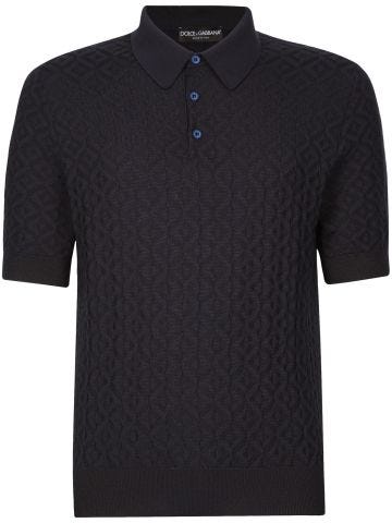 Polo shirt with geometric pattern