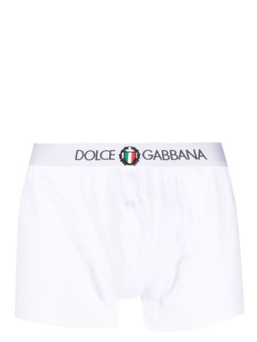 White boxer shorts with logo