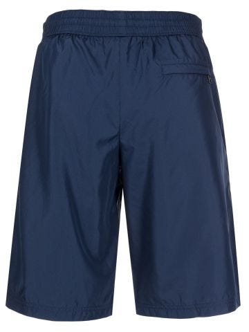 Blue logo-appliqué swim shorts