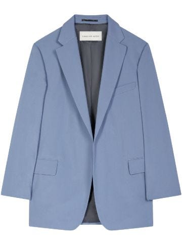 Oversized blazer in blue cotton