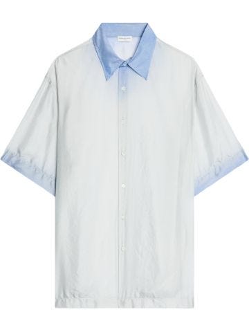 Loose fit short sleeve shirt in silk