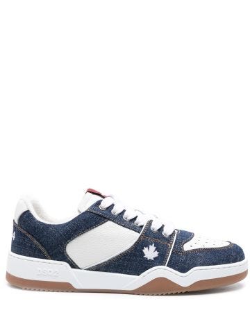 Spiker sneakers with denim inserts