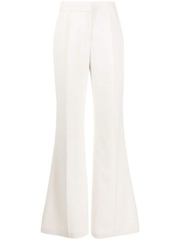 Pressed-crease cady flared trousers