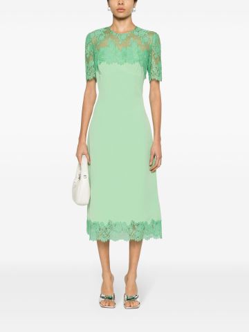 Green floral-lace cady dress