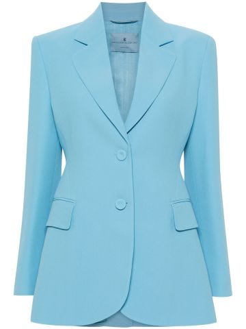 Light blue single-breasted crepe blazer